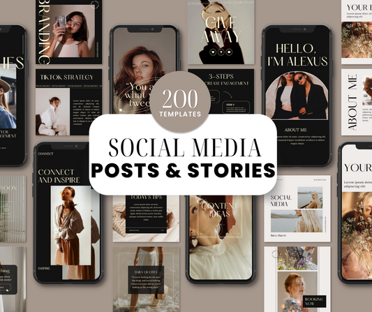 200 Design Social Media Posts and Stories Bundle for Instagram!