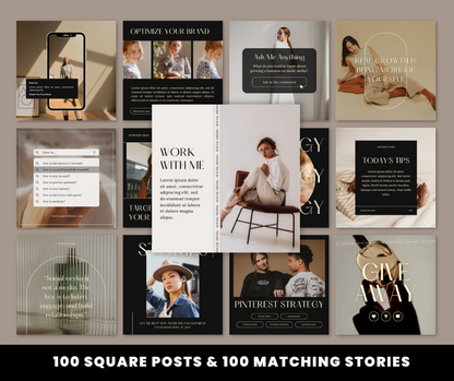 200 Design Social Media Posts and Stories Bundle for Instagram!