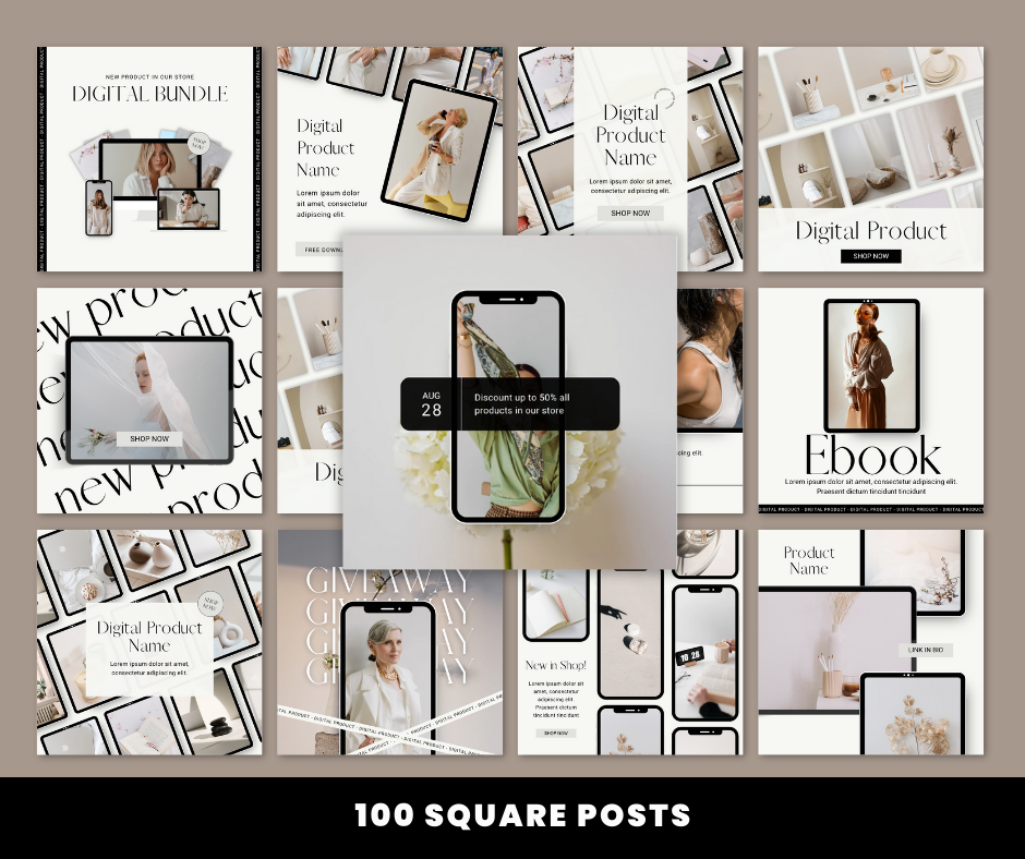 100 Digital Product Instagram Posts To Promote Your Products & Business