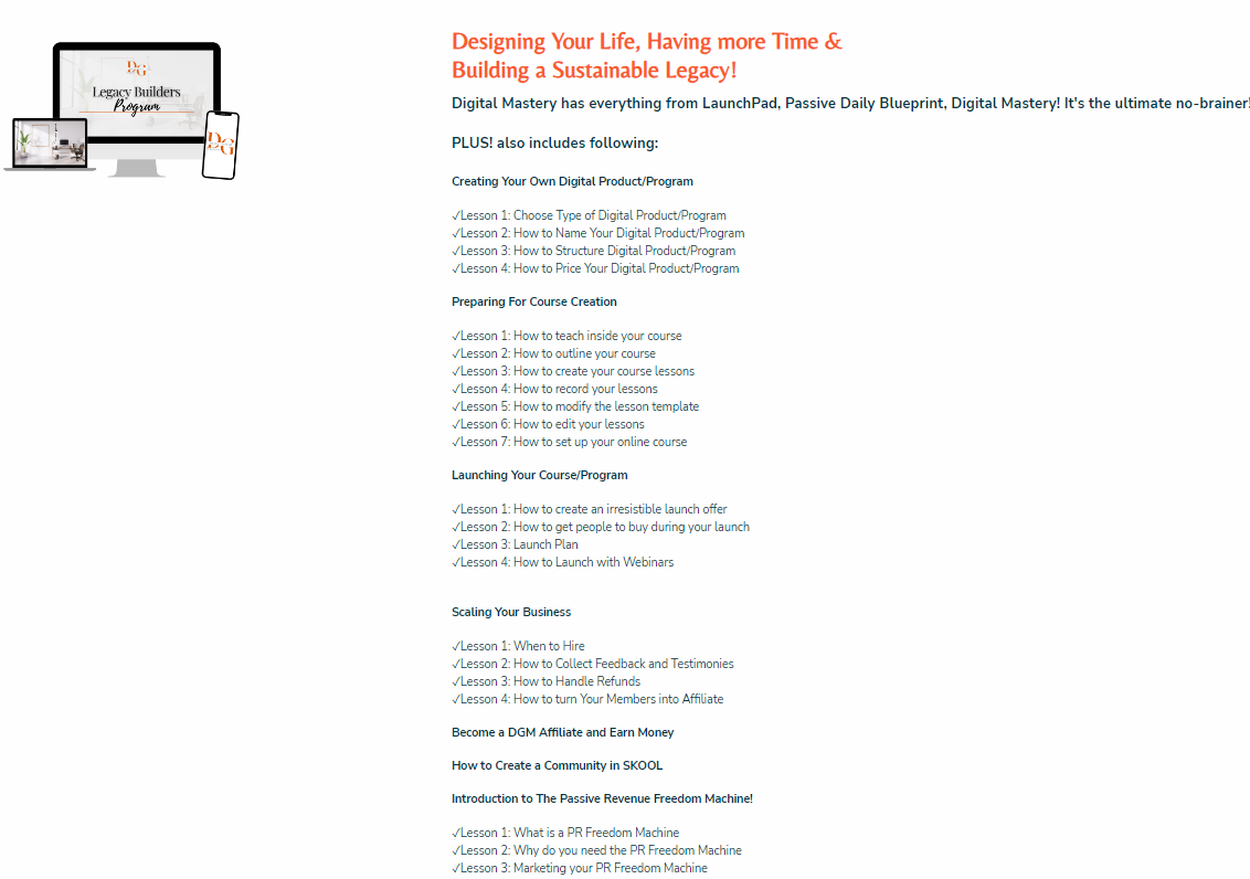 Legacy Builder Interactive Program With 8 FREE Bonuses Included!