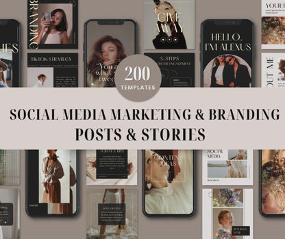 200 Design Social Media Posts and Stories Bundle for Instagram!